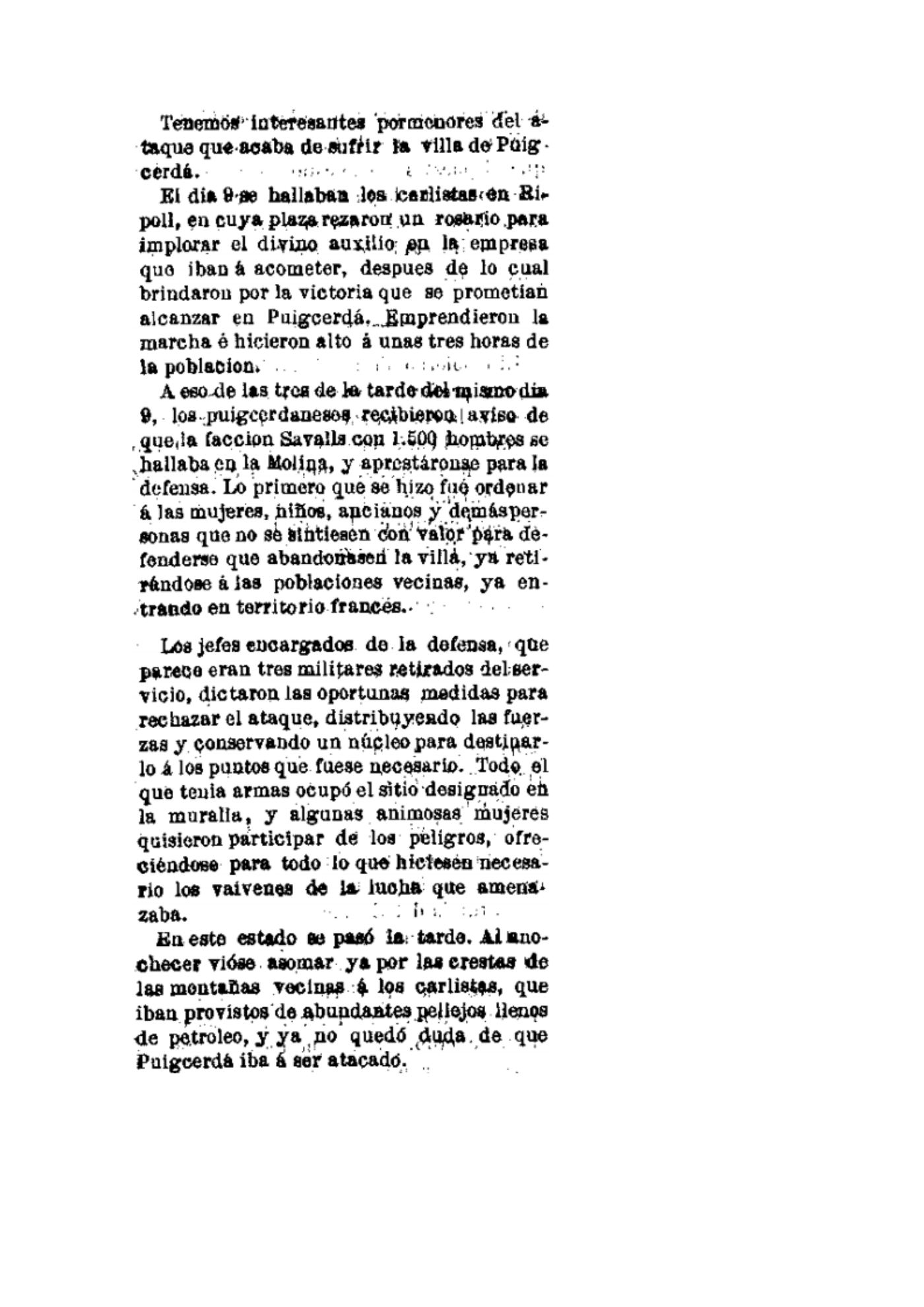Diari amb la crònica del setge de Puigcerdà de 1873